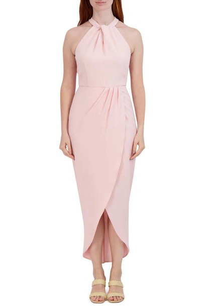 Shop Julia Jordan Knot Neck Halter Dress In Pink/ Blush