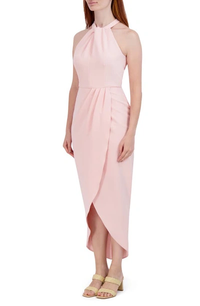 Shop Julia Jordan Knot Neck Halter Dress In Pink/ Blush