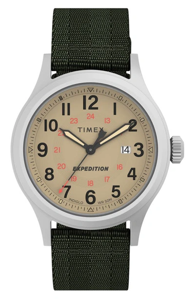 Shop Timex ® Expedition North Sierra Recycled Textile Strap Watch, 40mm In Green