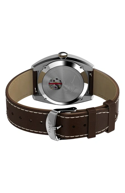 Shop Timex ® Marlin Automatic Leather Strap Watch, 39mm In Brown