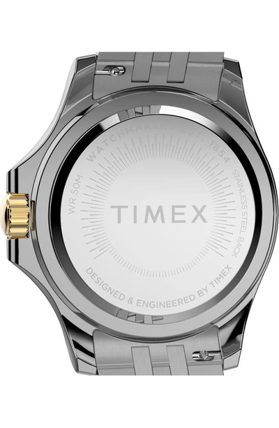 Shop Timex Kaia Crystal Two-tone Bracelet Strap Watch, 38mm In Silverone