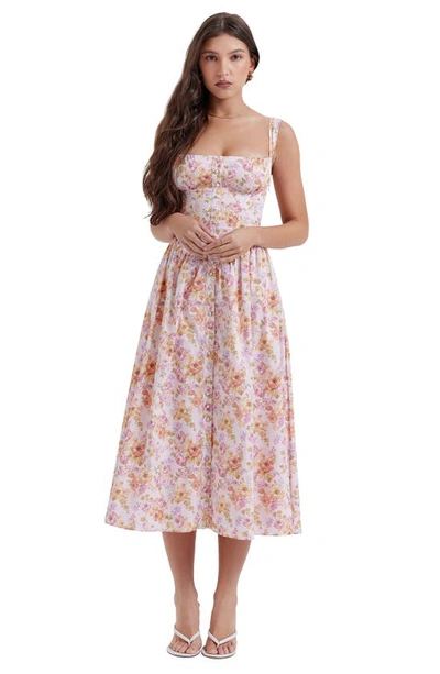 Shop House Of Cb Tatiana Corset Dress In Pink Floral Print