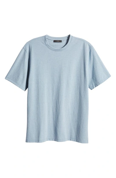 Shop Vince Pinstripe Crewneck T-shirt In Bone/ Blue Line