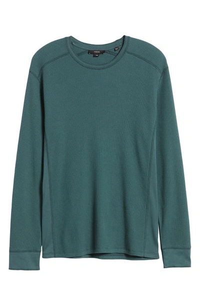 Shop Vince Thermal Long Sleeve T-shirt In Sea Stone