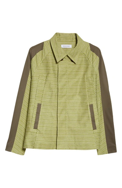 Shop Kiko Kostadinov Tonkin Contrast Jacket In Greensand/ Camel