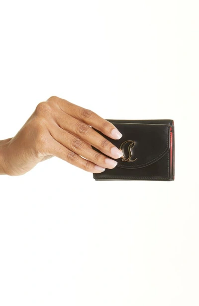 Christian Louboutin Loubi54 Leather Wallet In Black/ Gold