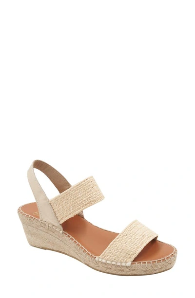 Andre Assous Aviana Raffia Wedge Sandal In Natural