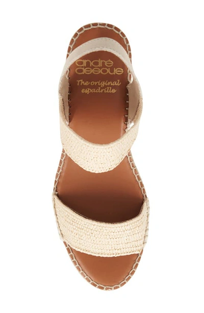 Andre Assous Aviana Raffia Wedge Sandal In Natural