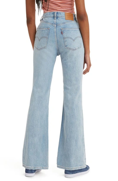 Shop Levi's 70s High Flare Jeans In Z2047 Light Indigo Destructed