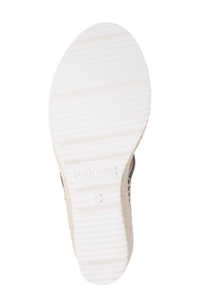 Gentle Souls By Kenneth Cole Elyssa Platform Wedge Sandal In Black Leather