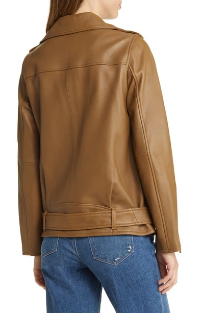 Michael Kors Oversize Moto Jacket In Husk