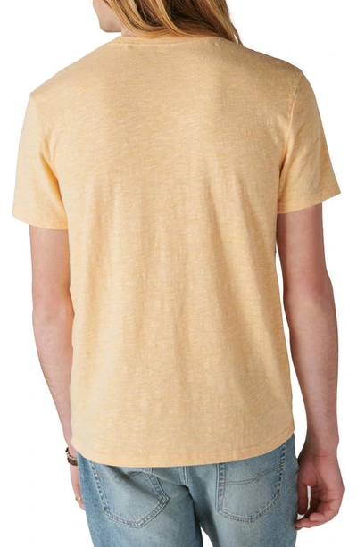 Shop Lucky Brand Cotton Blend Pocket T-shirt In Kumquat