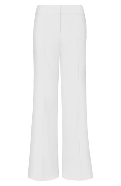 Shop Milly Nash High Waist Cady Wide Leg Pants In Ecru