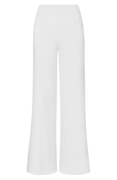 Milly Nash High Waist Cady Wide Leg Pants In Ecru