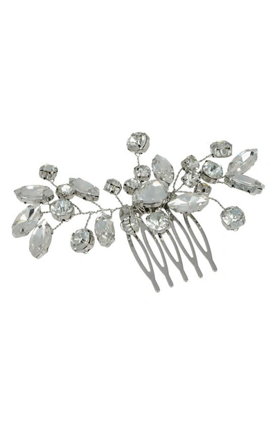 Shop L Erickson Marcella Crystal Hair Comb In Crystal/ Silver