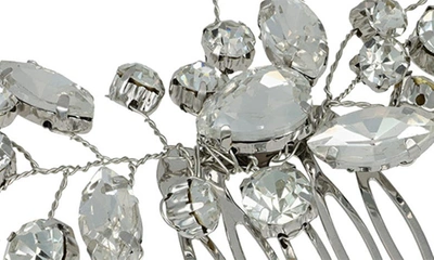 Shop L Erickson Marcella Crystal Hair Comb In Crystal/ Silver
