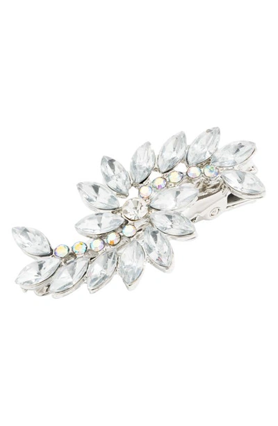 Shop L Erickson Iris Crystal Pinch Clip In Crystal/ Silver