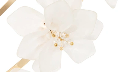 Shop L Erickson Marianna Floral Headband In White/ Gold