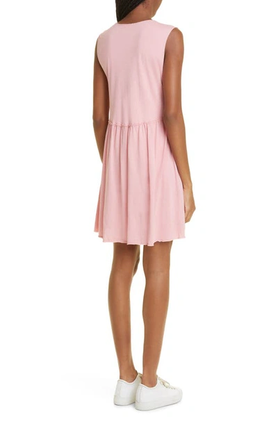 Atm Anthony Thomas Melillo Sleeveless V-neck Pleated Mini Dress In Pink
