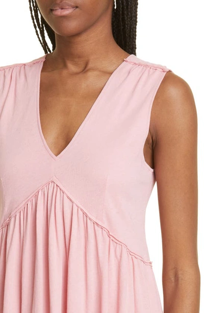 Atm Anthony Thomas Melillo Sleeveless V-neck Pleated Mini Dress In Pink
