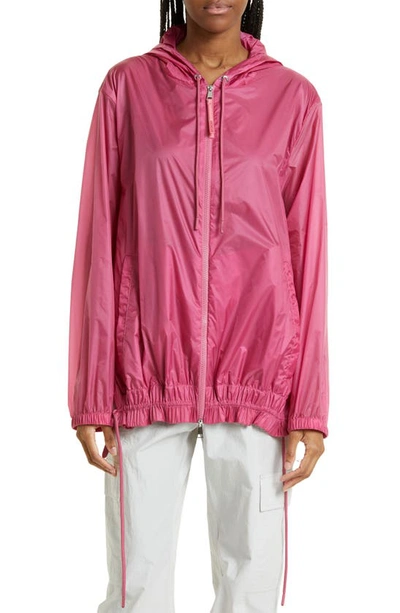 Shop Moncler Pointu Nylon Ripstop Hooded Jacket In Pink