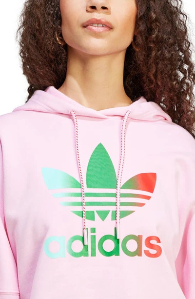 Adidas Originals Hoodie Adicolor ModeSens Crop Terry | Pink French Trefoil In