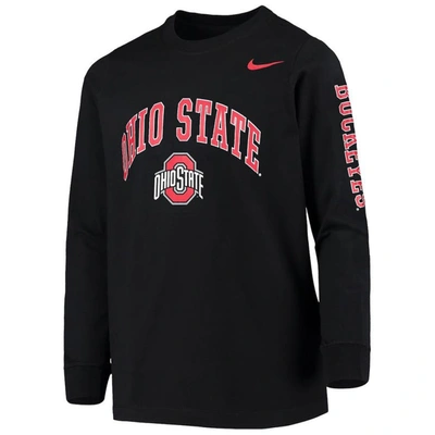 Shop Nike Youth  Black Ohio State Buckeyes Arch & Logo 2-hit Long Sleeve T-shirt