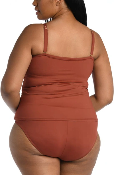 La Blanca Island Goddess Twist Tankini Top In Cinnamon