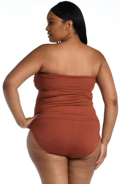 Shop La Blanca Island Goddess Twist Tankini Top In Cinnamon