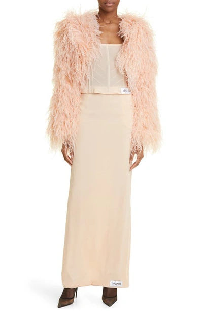 Shop Dolce & Gabbana Silk Stretch Georgette Skirt In Light Pink
