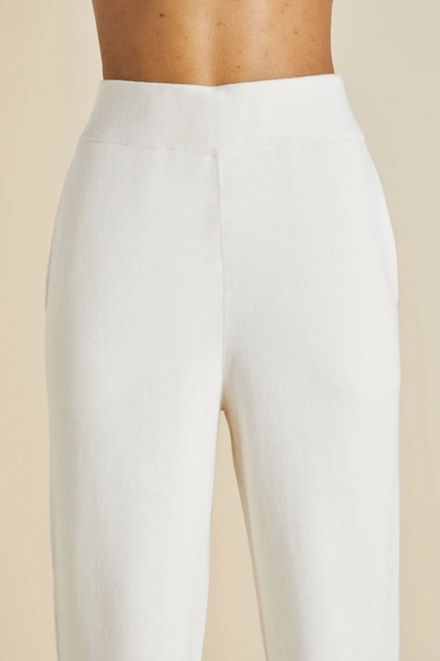 Shop Olivia Von Halle Carmel Alaska Ivory Tracksuit In Silk-cashmere
