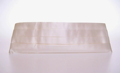 Dolce & Gabbana White Waist Tuxedo Smoking Belt Cummerbund In White
