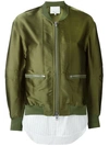 3.1 Phillip Lim / フィリップ リム Trompe L'oeil Bomber Jacket In Everglade Green