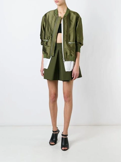 Shop 3.1 Phillip Lim / フィリップ リム Trompe L'oeil Bomber Jacket In Everglade Green