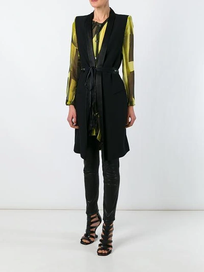 Shop Ann Demeulemeester Panelled Tuxedo Style Jacket - Black