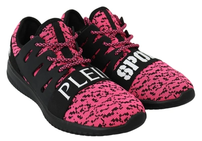 Shop Plein Sport Pink Blush Polyester Runner Joice Sneakers Women's Shoes In Black