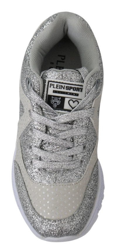 Shop Plein Sport Silver Polyester Runner Jasmines Sneakers Women's Shoes