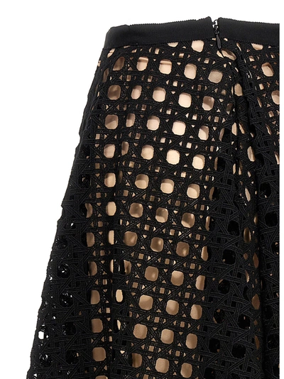Shop Giambattista Valli Macramé Long Skirt Skirts Black