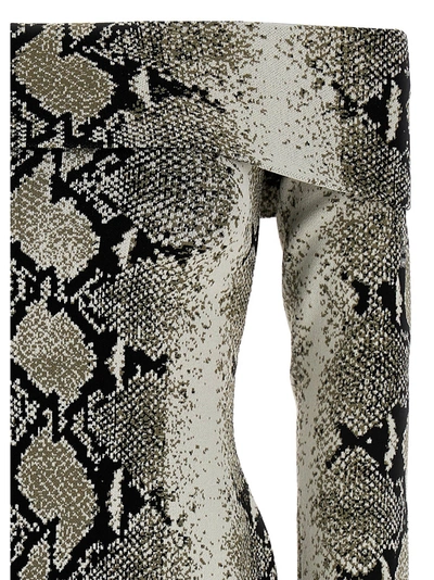 Khaite Vivi Snakeskin-print Foldover Off-the-shoulder Top