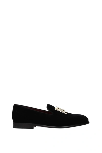 Shop Dolce & Gabbana Loafers Velvet Black