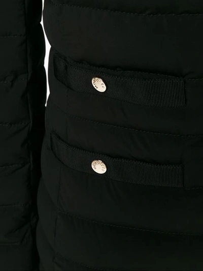 Shop Moncler Long Quilted Jacket In Black