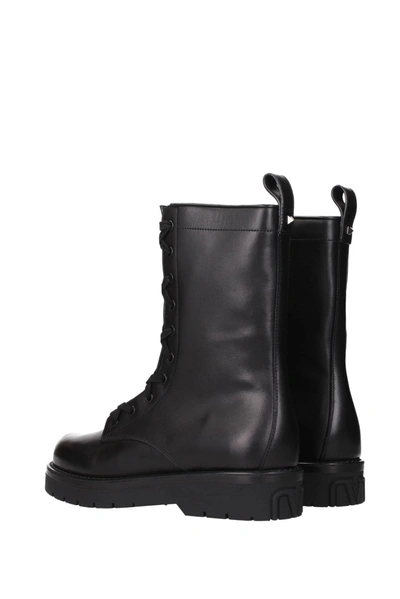 Shop Valentino Ankle Boot Combat Leather Black