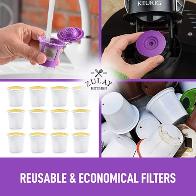 Shop Zulay Kitchen Refillable Coffee Pod Filters For K Cup Friendly Machines In Purple