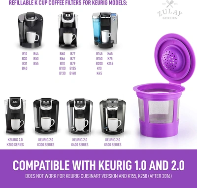 Shop Zulay Kitchen Refillable Coffee Pod Filters For K Cup Friendly Machines In Purple