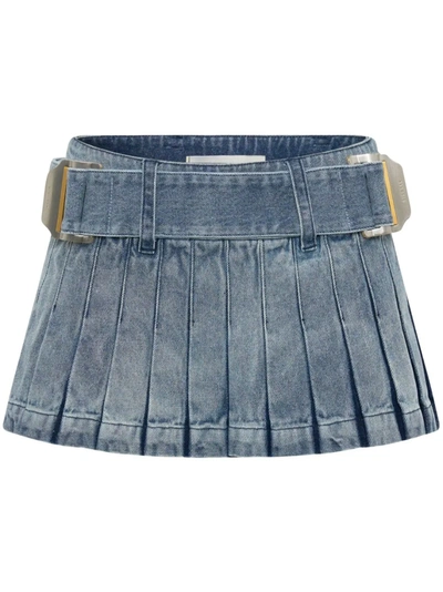 Shop Dion Lee Women Darted Denim Mini Skirt In Indigo
