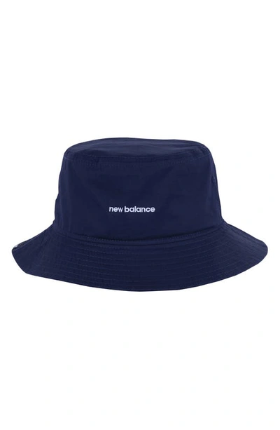 Shop New Balance Logo Bucket Hat In Team Navy