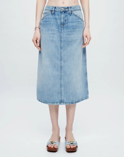 Shop Re/done Low Rider Midi Skirt In Vintage Flow