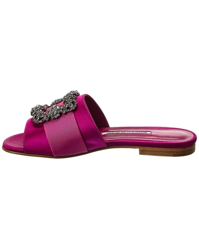 Manolo Blahnik Martamod Satin Sandal In Pink