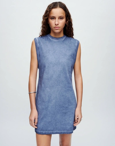Shop Re/done Hanes Muscle Tank Dress In Blue Haze