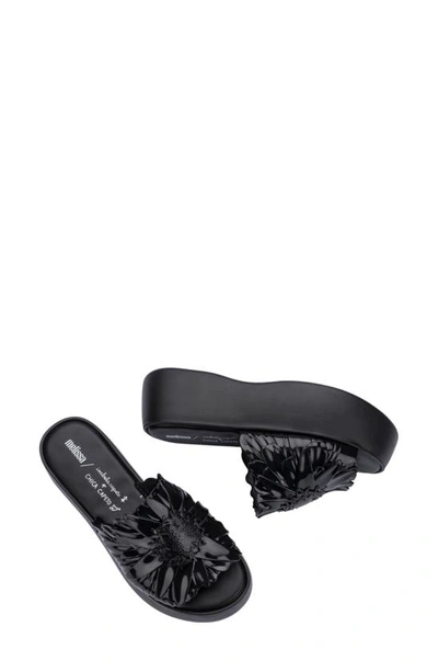 Shop Melissa X Isabela Capeto Becky Panc Platform Slide Sandal In Black/ Black
